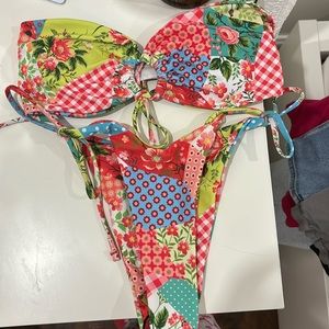 brand new bikini set multicolor with flowers and much more bikini bottoms*top